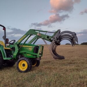 Non-hydraulic Tractor Grapple for John Deere & Kubota Tractors by Fast Forward Implements